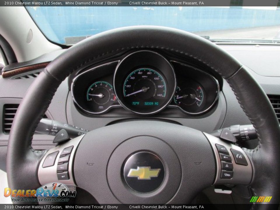 2010 Chevrolet Malibu LTZ Sedan White Diamond Tricoat / Ebony Photo #19