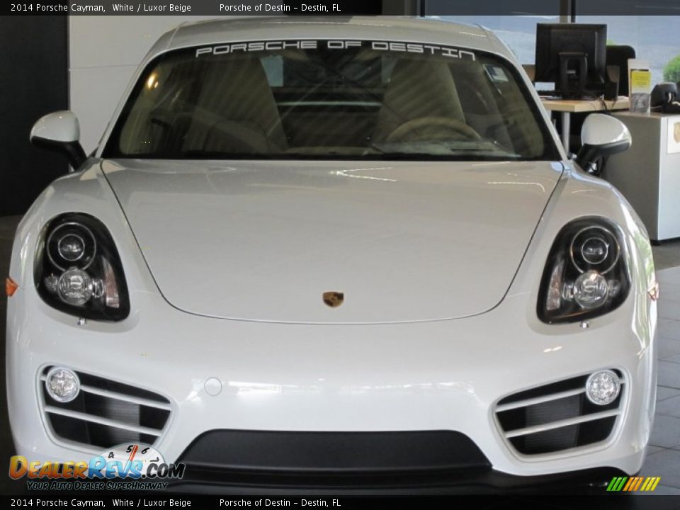 2014 Porsche Cayman White / Luxor Beige Photo #3