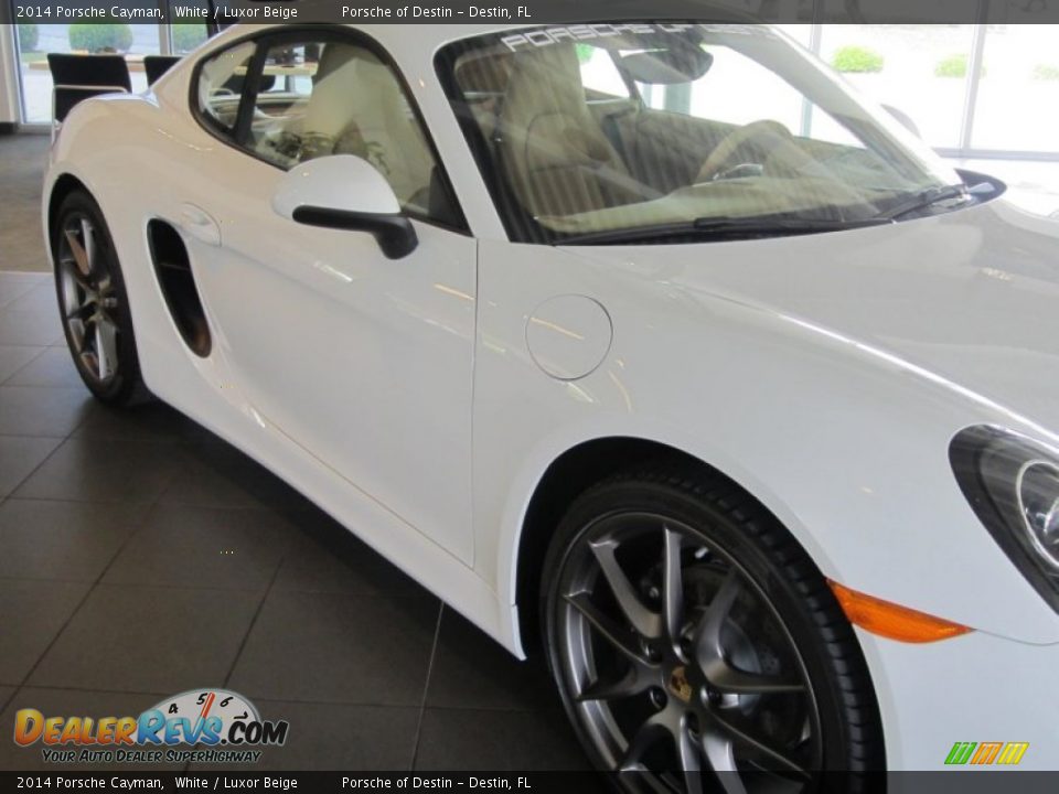 2014 Porsche Cayman White / Luxor Beige Photo #4