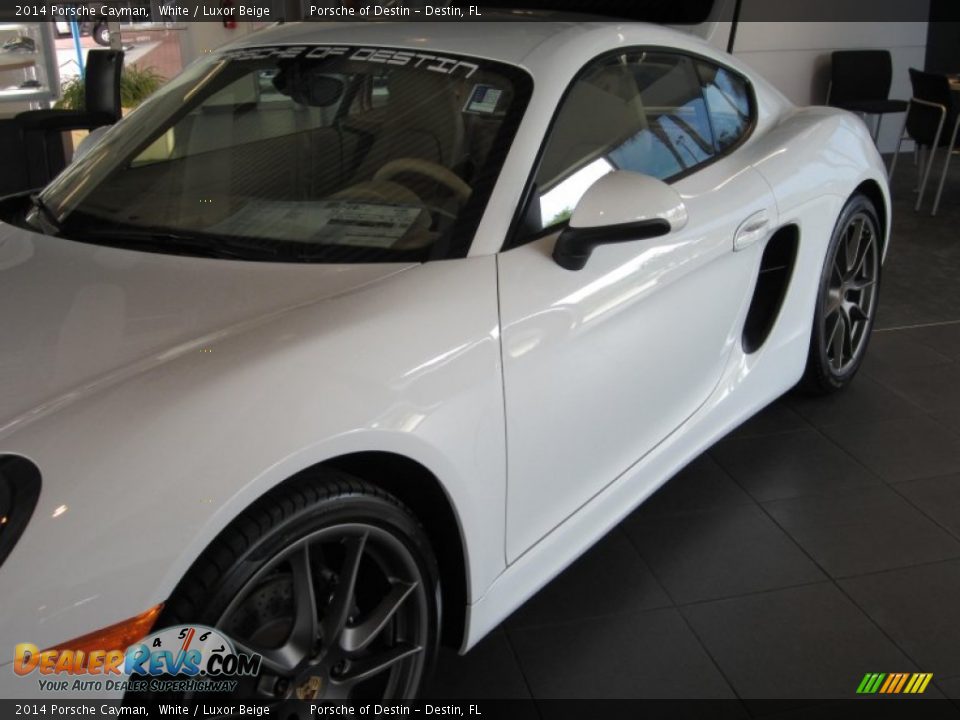 2014 Porsche Cayman White / Luxor Beige Photo #5