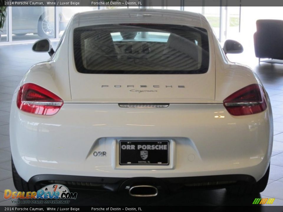 2014 Porsche Cayman White / Luxor Beige Photo #9