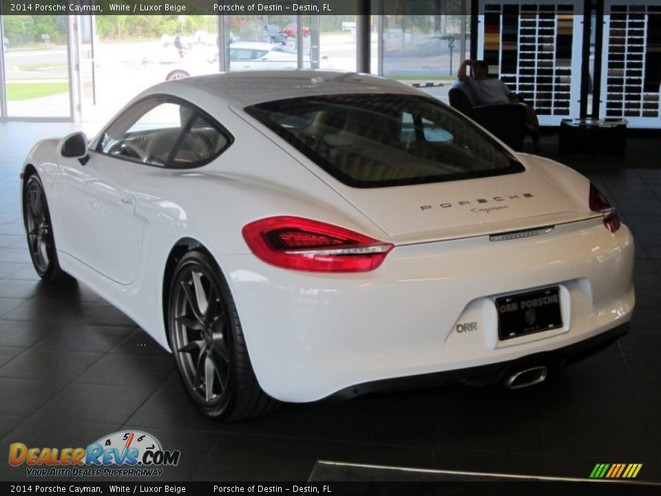 2014 Porsche Cayman White / Luxor Beige Photo #10