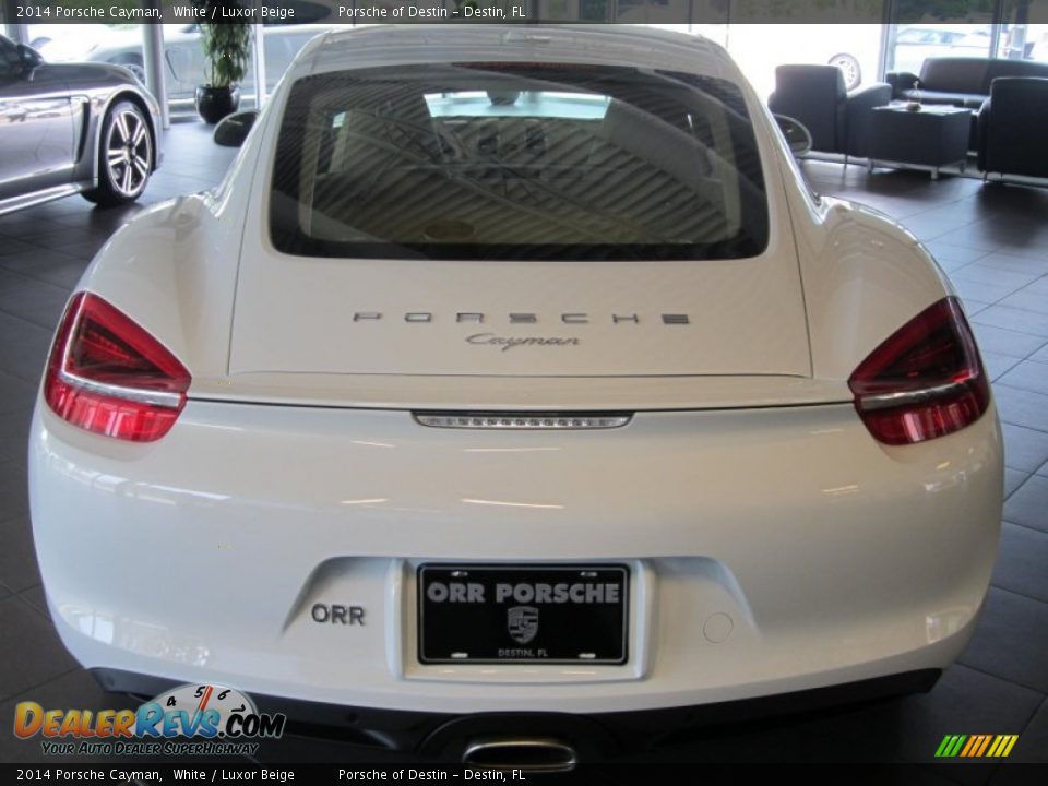 2014 Porsche Cayman White / Luxor Beige Photo #17