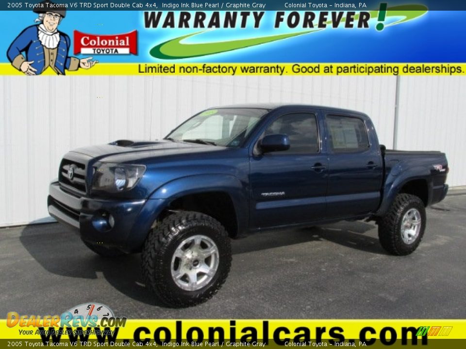 2005 Toyota Tacoma V6 TRD Sport Double Cab 4x4 Indigo Ink Blue Pearl / Graphite Gray Photo #1