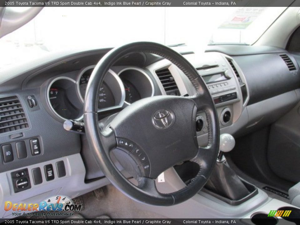 2005 Toyota Tacoma V6 TRD Sport Double Cab 4x4 Indigo Ink Blue Pearl / Graphite Gray Photo #10