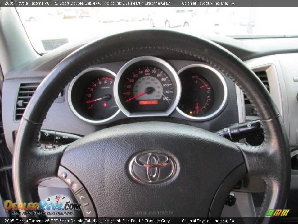 2005 Toyota Tacoma V6 TRD Sport Double Cab 4x4 Indigo Ink Blue Pearl / Graphite Gray Photo #17