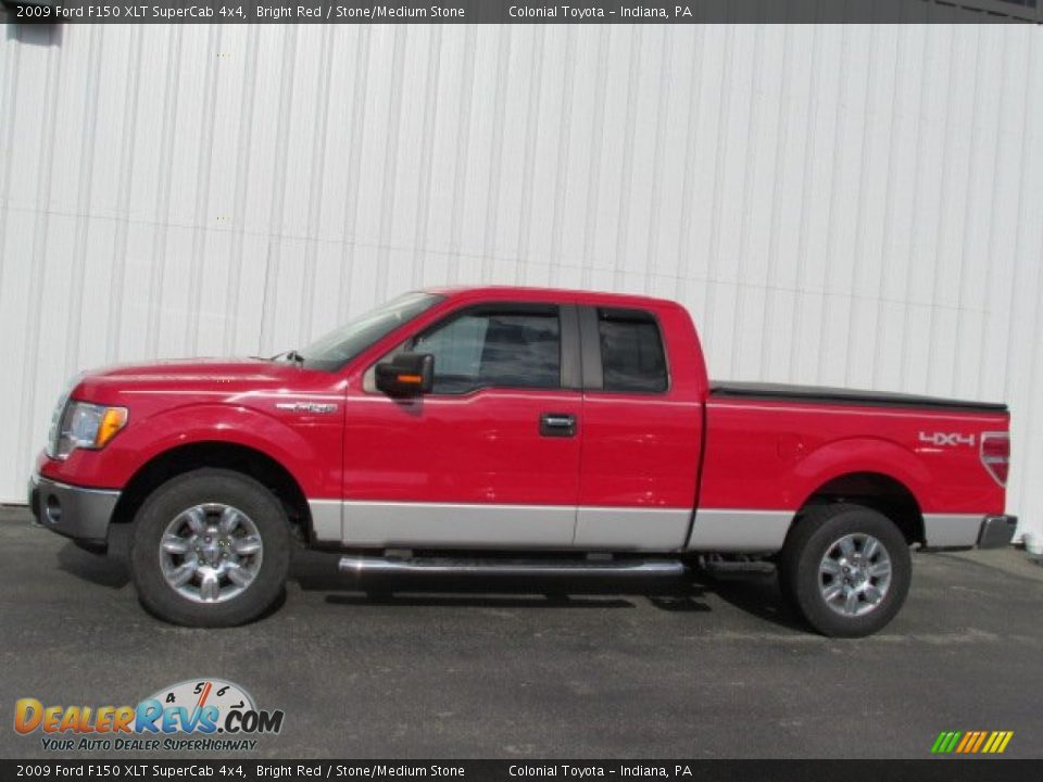 2009 Ford F150 XLT SuperCab 4x4 Bright Red / Stone/Medium Stone Photo #2