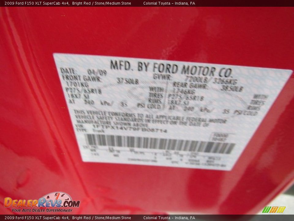 2009 Ford F150 XLT SuperCab 4x4 Bright Red / Stone/Medium Stone Photo #19