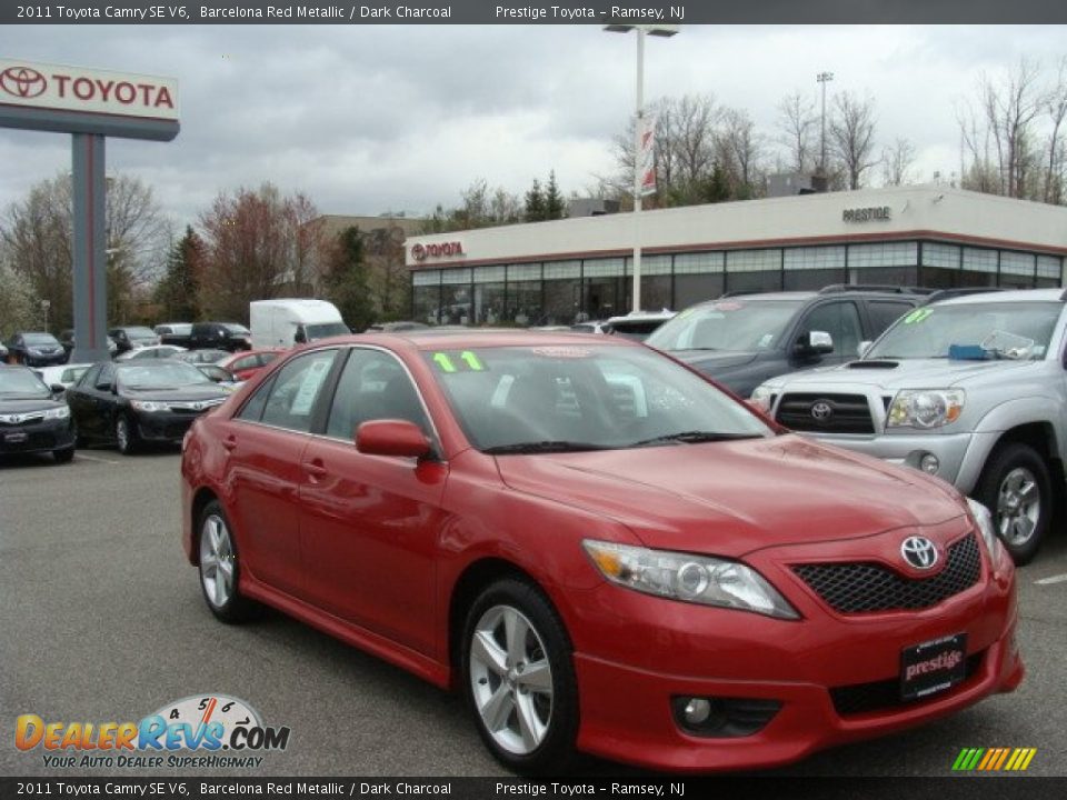 2011 Toyota Camry SE V6 Barcelona Red Metallic / Dark Charcoal Photo #1
