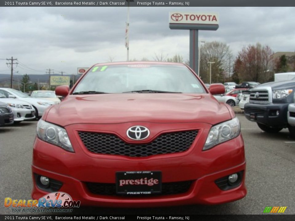 2011 Toyota Camry SE V6 Barcelona Red Metallic / Dark Charcoal Photo #2