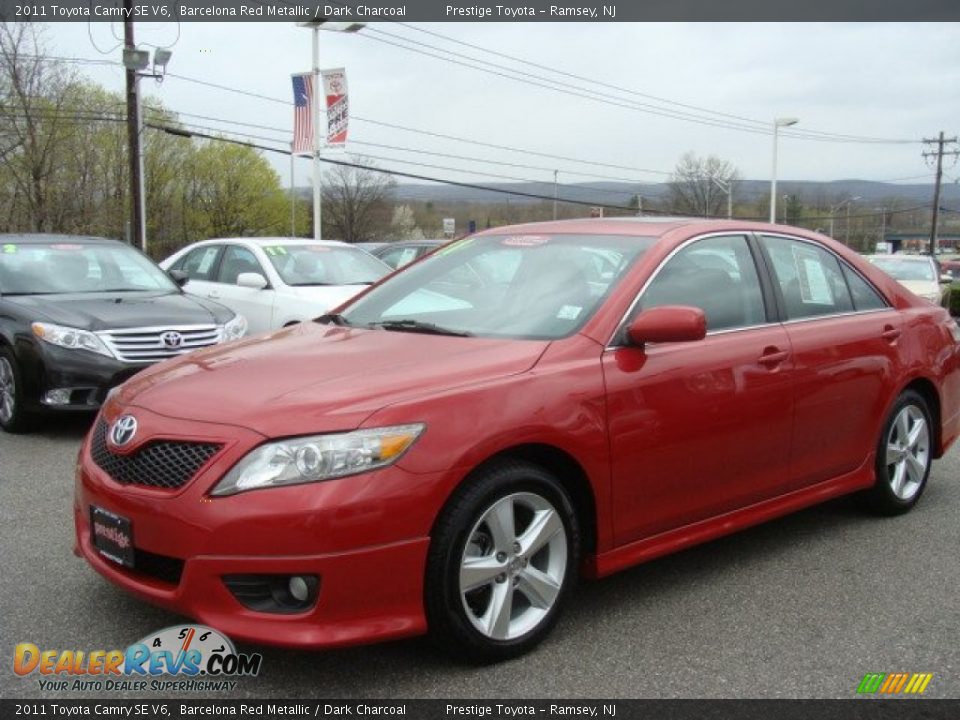 2011 Toyota Camry SE V6 Barcelona Red Metallic / Dark Charcoal Photo #3