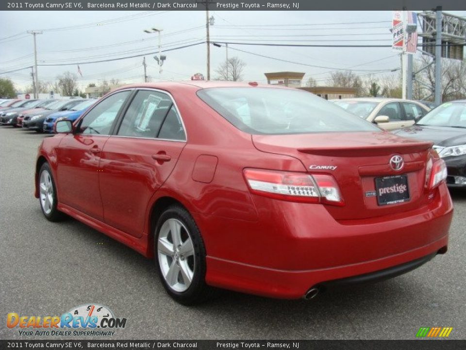 2011 Toyota Camry SE V6 Barcelona Red Metallic / Dark Charcoal Photo #4