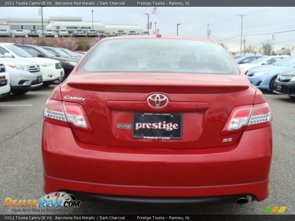 2011 Toyota Camry SE V6 Barcelona Red Metallic / Dark Charcoal Photo #5