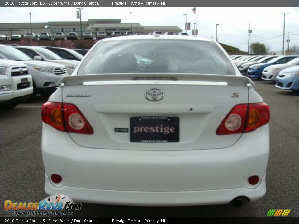 2010 Toyota Corolla S Super White / Dark Charcoal Photo #5