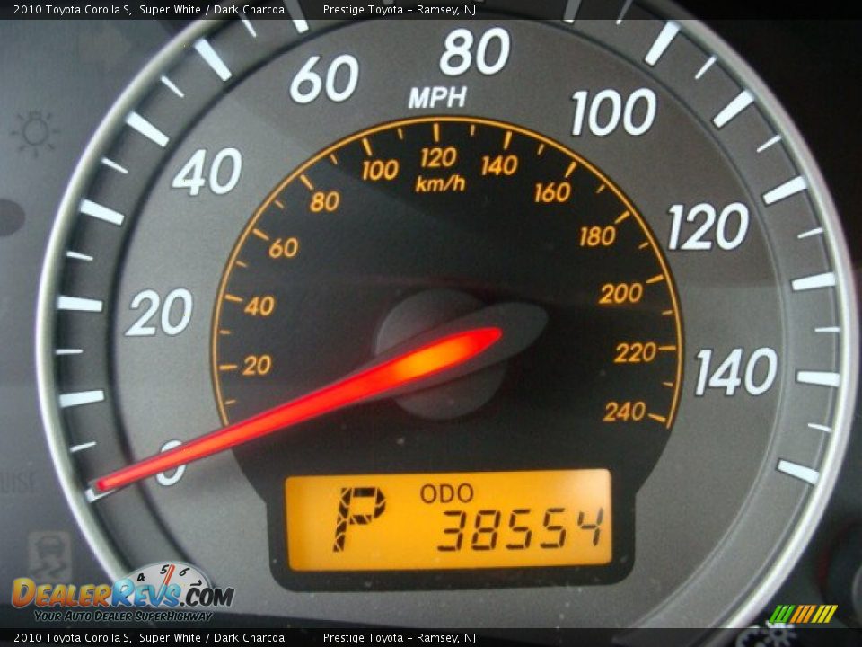 2010 Toyota Corolla S Super White / Dark Charcoal Photo #10