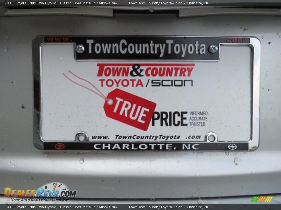 2013 Toyota Prius Two Hybrid Classic Silver Metallic / Misty Gray Photo #22