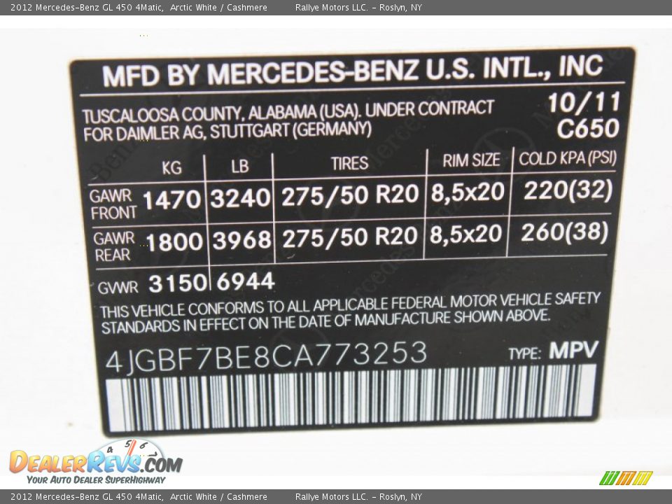 2012 Mercedes-Benz GL 450 4Matic Arctic White / Cashmere Photo #21