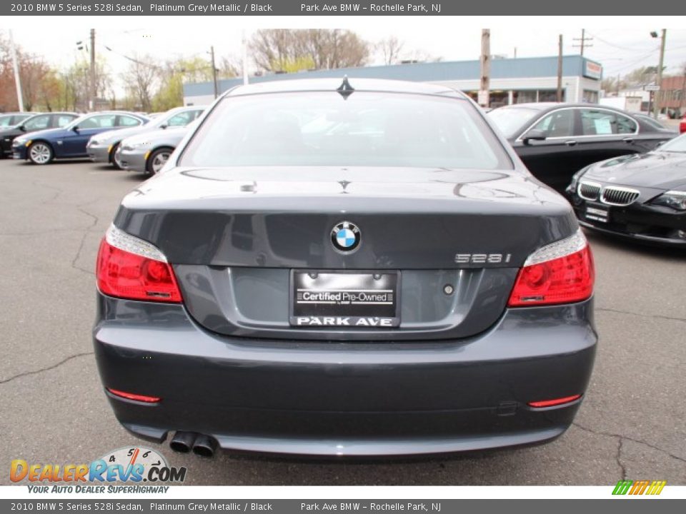 2010 BMW 5 Series 528i Sedan Platinum Grey Metallic / Black Photo #6