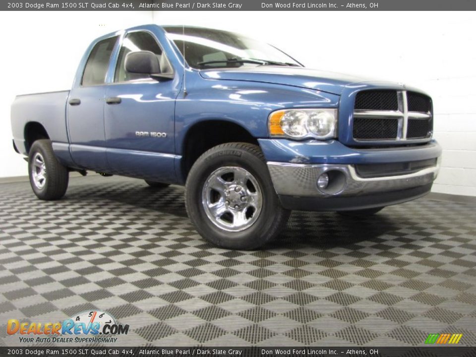 2003 Dodge Ram 1500 SLT Quad Cab 4x4 Atlantic Blue Pearl / Dark Slate Gray Photo #1