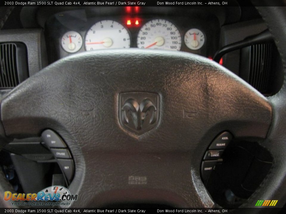 2003 Dodge Ram 1500 SLT Quad Cab 4x4 Atlantic Blue Pearl / Dark Slate Gray Photo #15