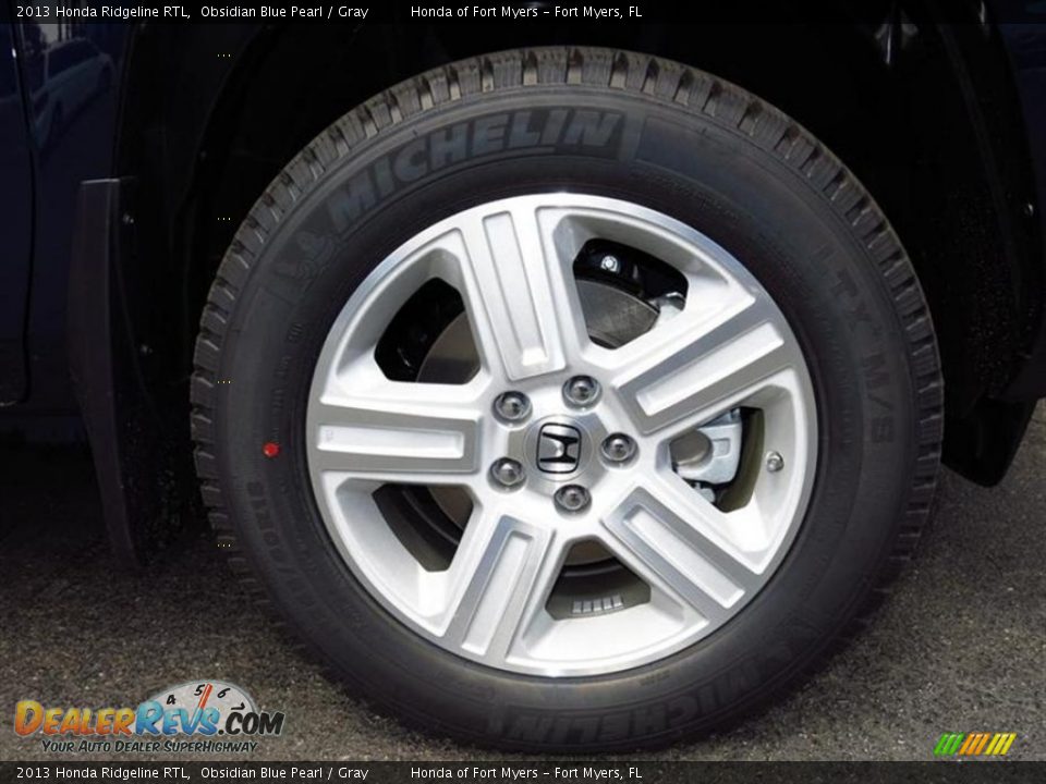 2013 Honda Ridgeline RTL Obsidian Blue Pearl / Gray Photo #4