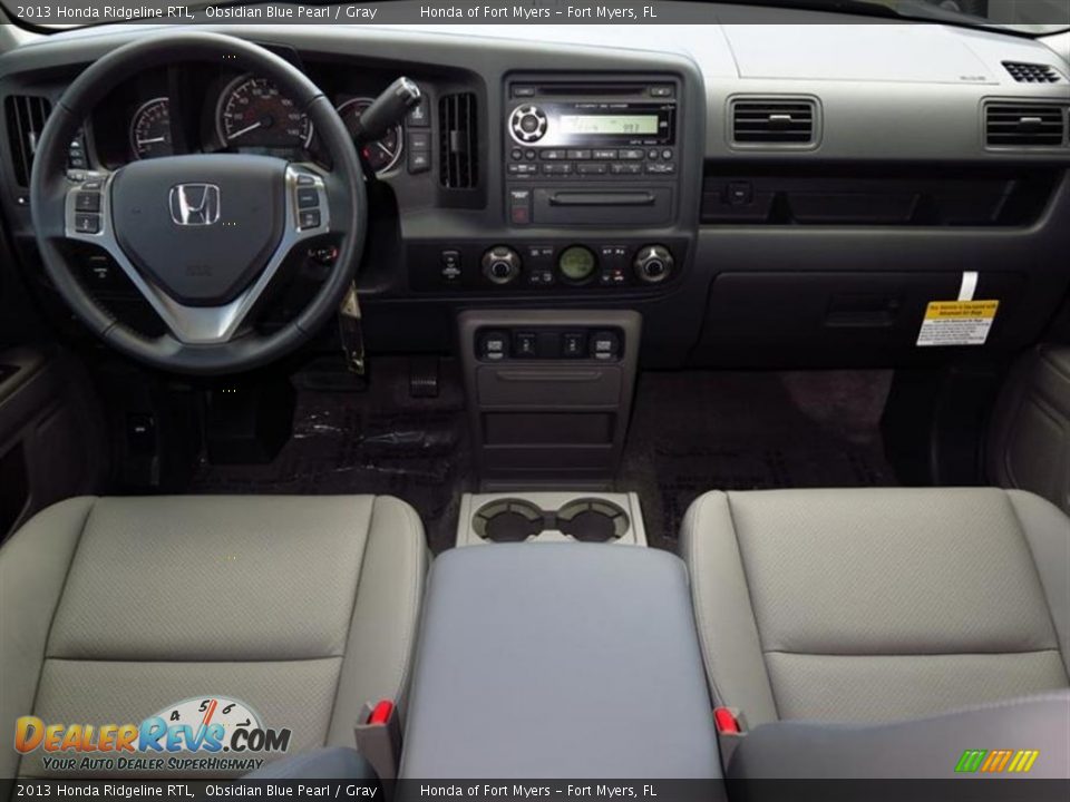 2013 Honda Ridgeline RTL Obsidian Blue Pearl / Gray Photo #5