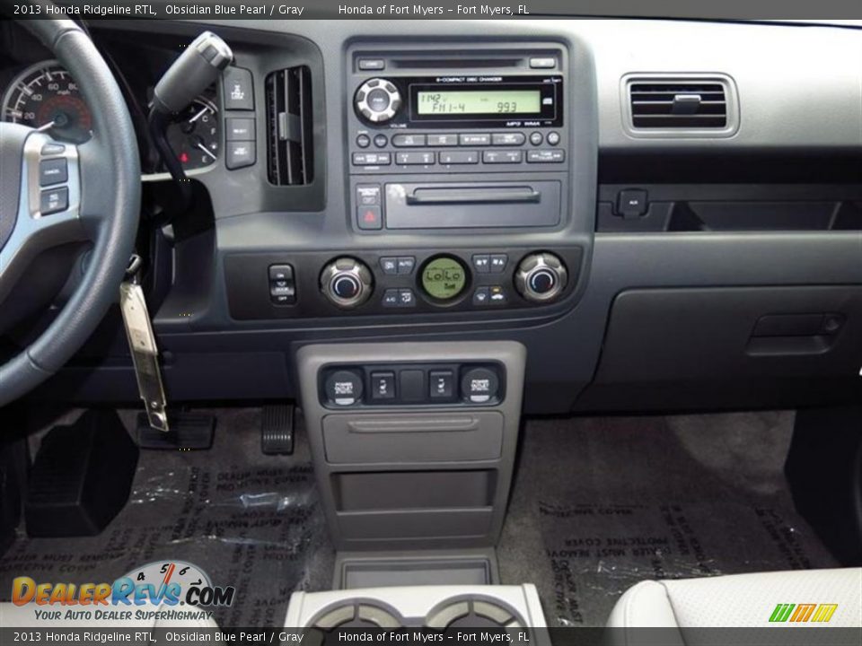 2013 Honda Ridgeline RTL Obsidian Blue Pearl / Gray Photo #7