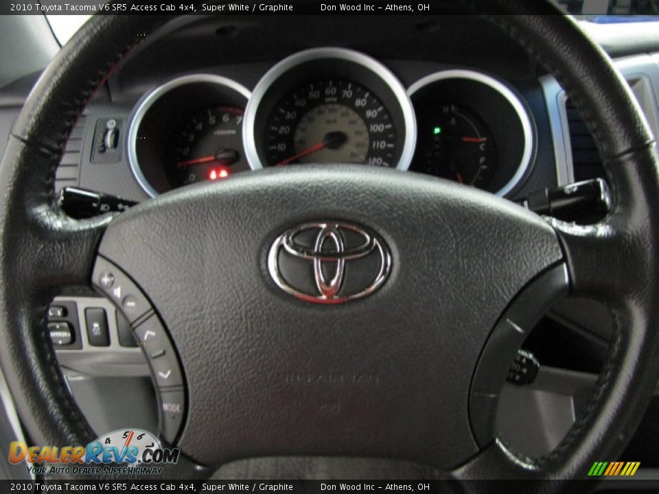 2010 Toyota Tacoma V6 SR5 Access Cab 4x4 Super White / Graphite Photo #19