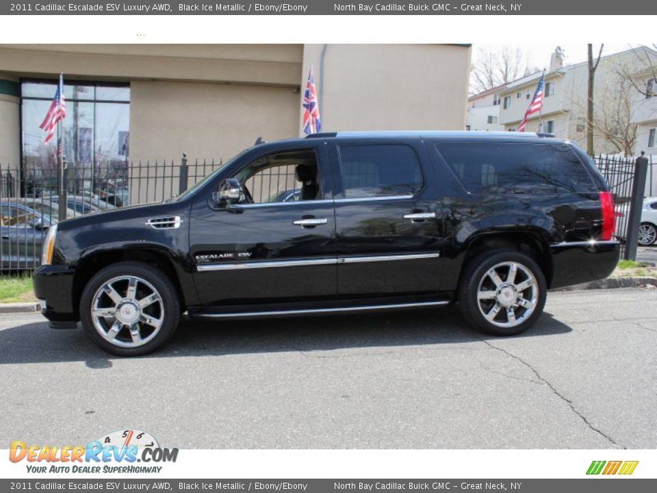 2011 Cadillac Escalade ESV Luxury AWD Black Ice Metallic / Ebony/Ebony Photo #3