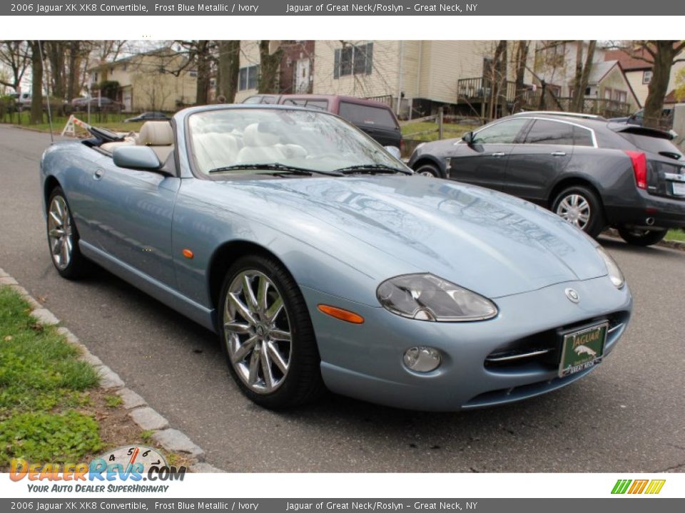 2006 Jaguar XK XK8 Convertible Frost Blue Metallic / Ivory Photo #7