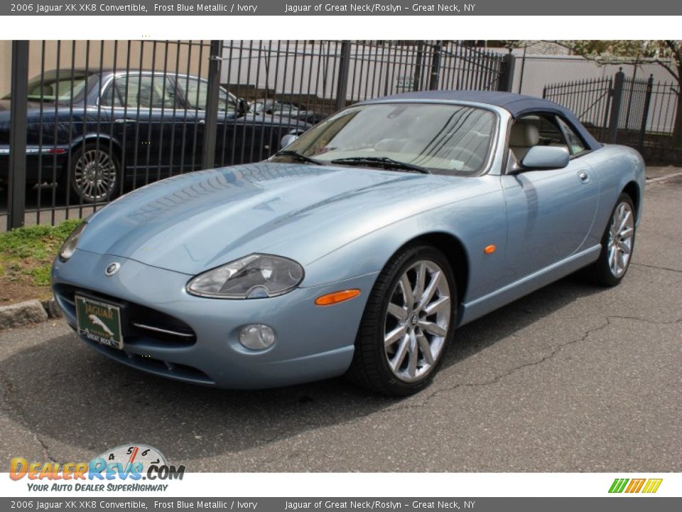 2006 Jaguar XK XK8 Convertible Frost Blue Metallic / Ivory Photo #24