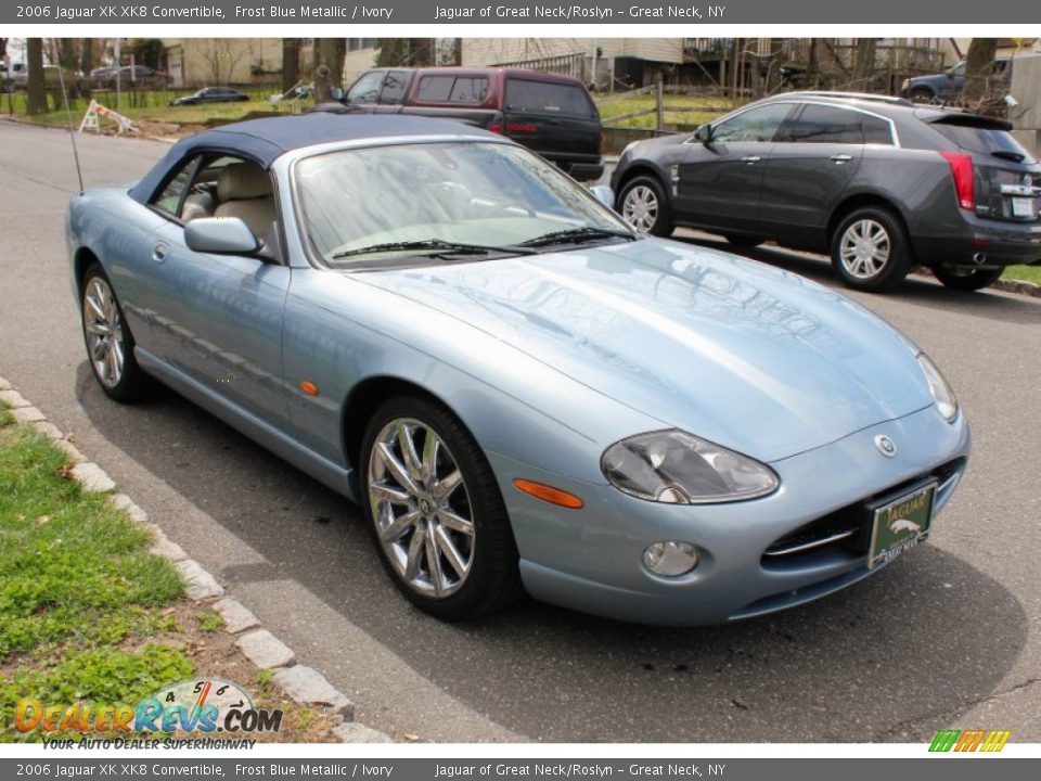 2006 Jaguar XK XK8 Convertible Frost Blue Metallic / Ivory Photo #27