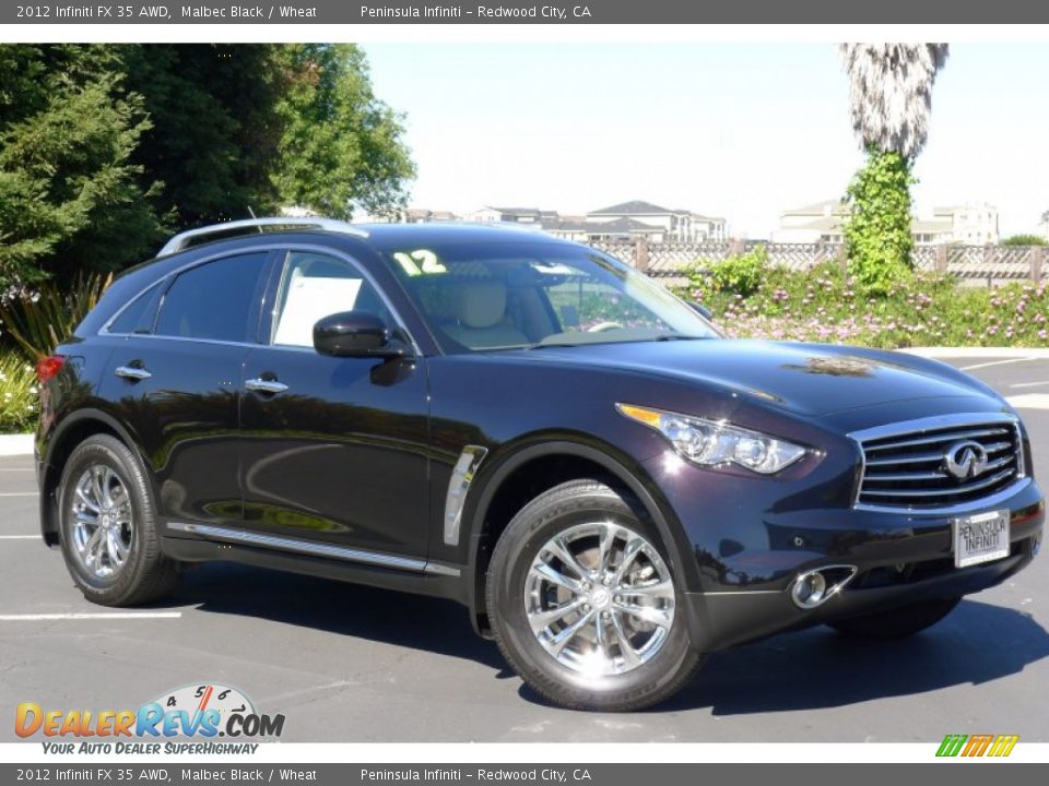 2012 Infiniti FX 35 AWD Malbec Black / Wheat Photo #1