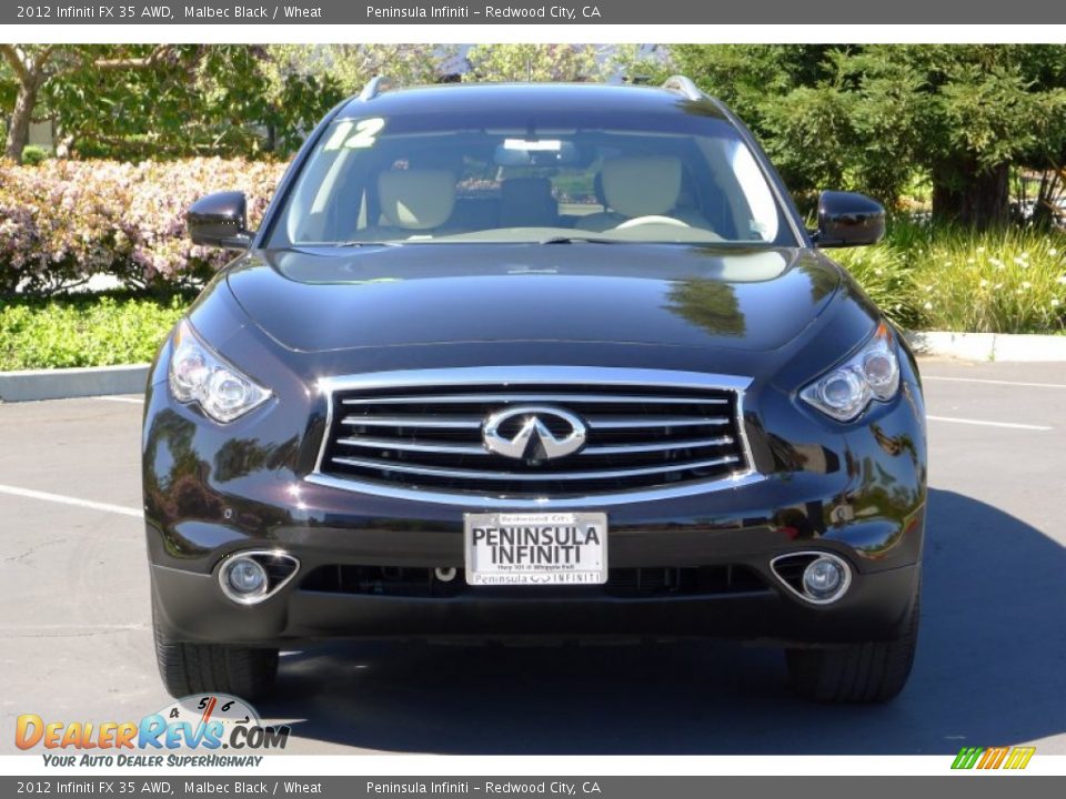 2012 Infiniti FX 35 AWD Malbec Black / Wheat Photo #2