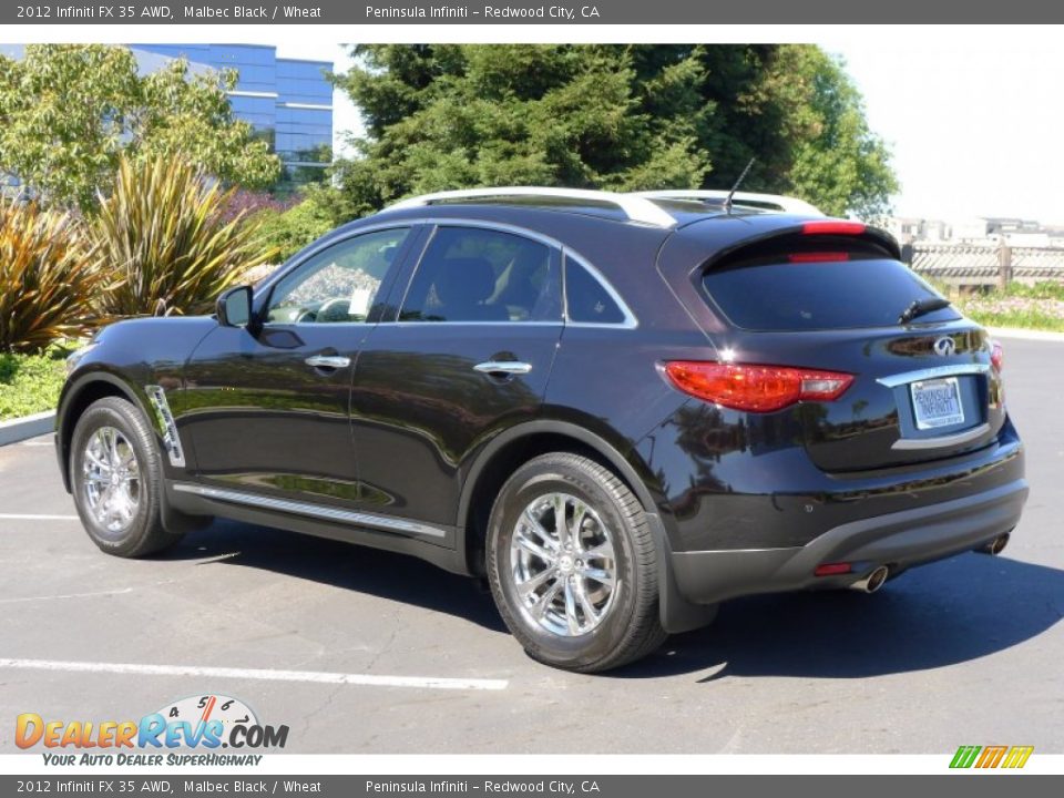 2012 Infiniti FX 35 AWD Malbec Black / Wheat Photo #5