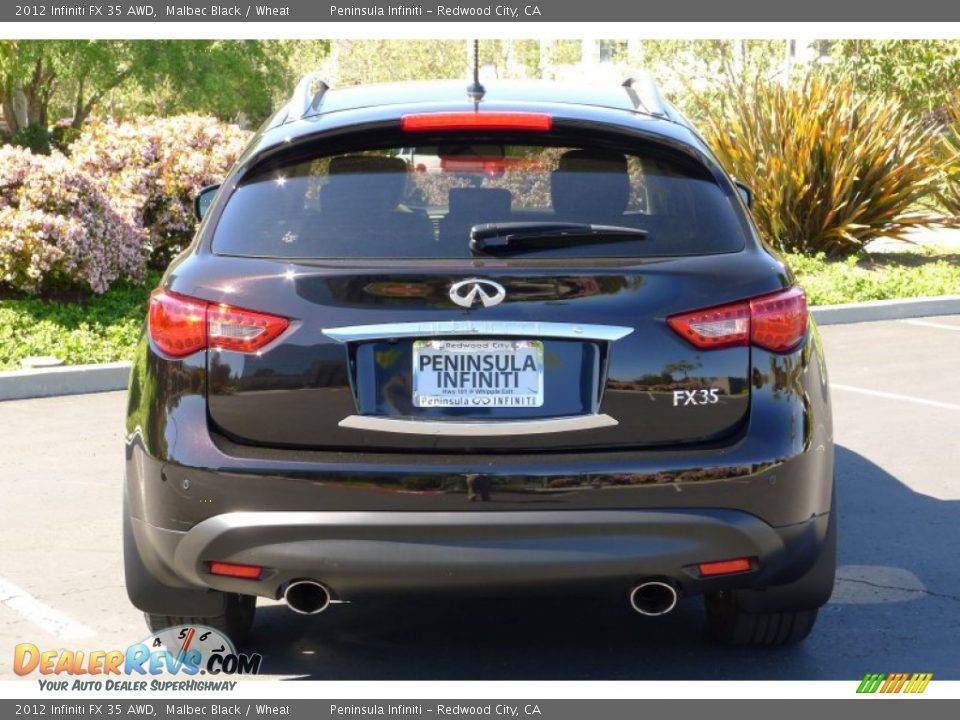 2012 Infiniti FX 35 AWD Malbec Black / Wheat Photo #6