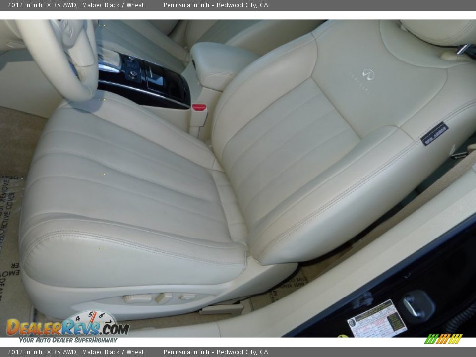 2012 Infiniti FX 35 AWD Malbec Black / Wheat Photo #15