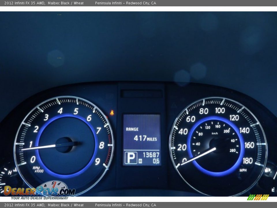 2012 Infiniti FX 35 AWD Gauges Photo #18