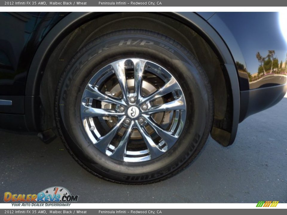 2012 Infiniti FX 35 AWD Malbec Black / Wheat Photo #30