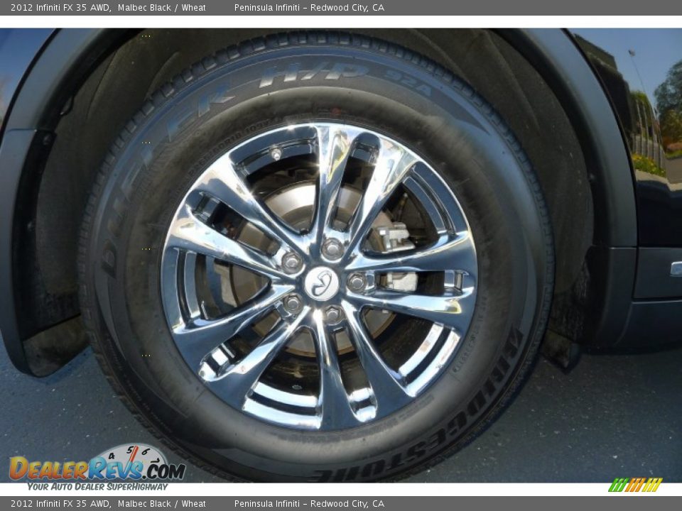 2012 Infiniti FX 35 AWD Malbec Black / Wheat Photo #31