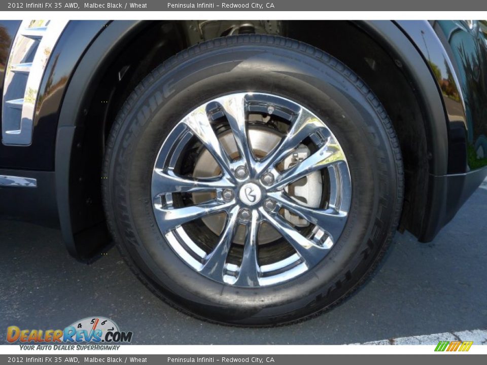 2012 Infiniti FX 35 AWD Malbec Black / Wheat Photo #32