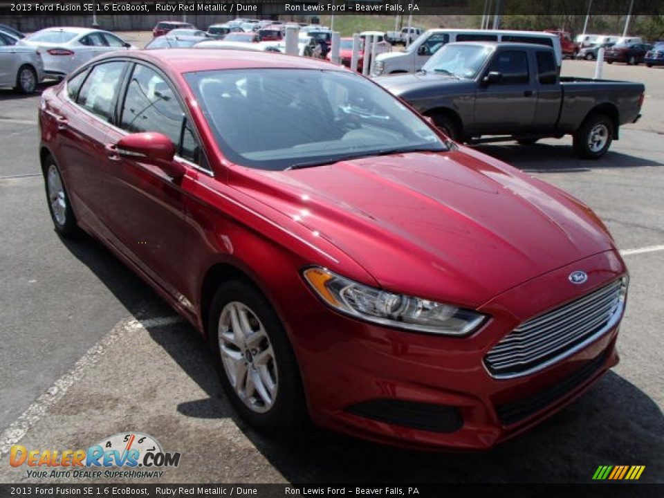 2013 Ford Fusion SE 1.6 EcoBoost Ruby Red Metallic / Dune Photo #2