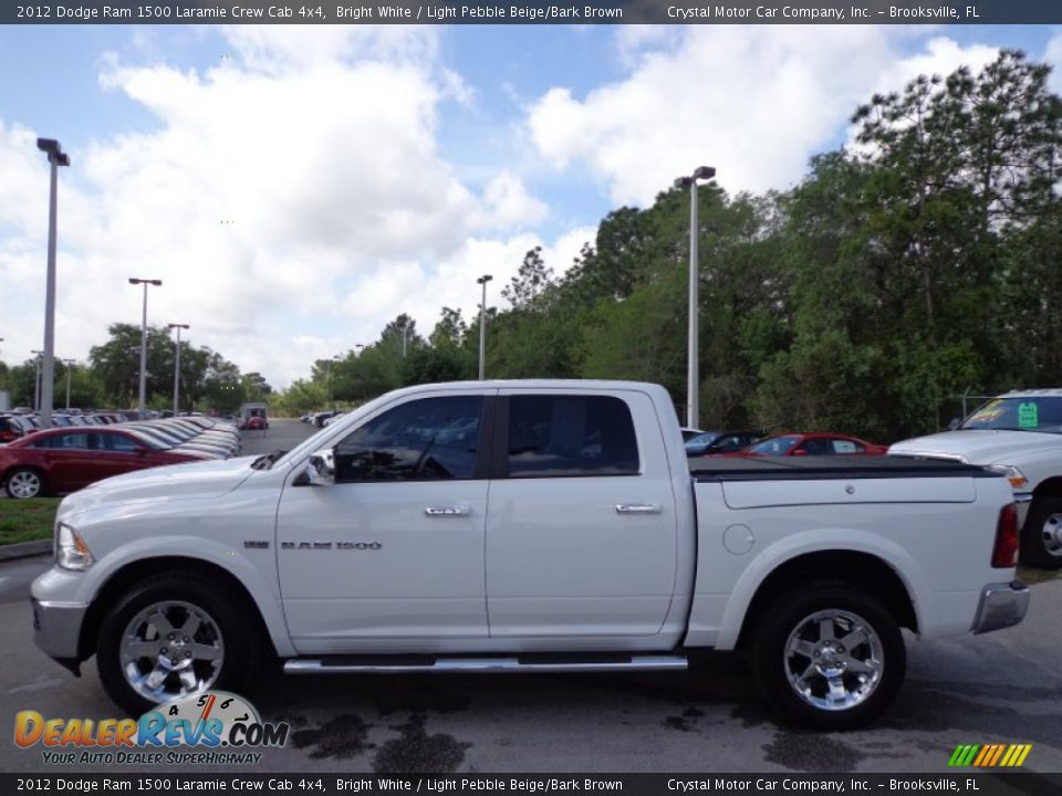 2012 Dodge Ram 1500 Laramie Crew Cab 4x4 Bright White / Light Pebble Beige/Bark Brown Photo #2