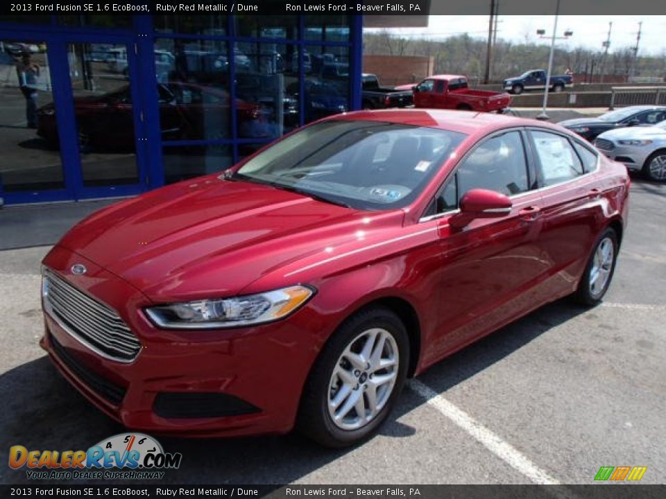 2013 Ford Fusion SE 1.6 EcoBoost Ruby Red Metallic / Dune Photo #4