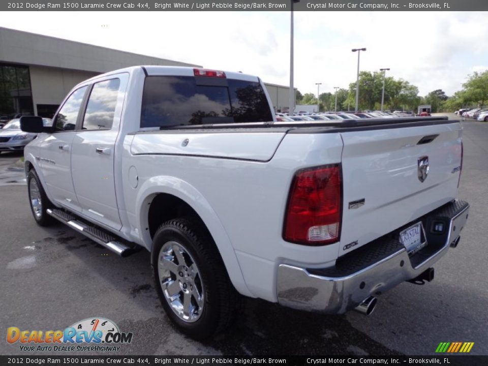 2012 Dodge Ram 1500 Laramie Crew Cab 4x4 Bright White / Light Pebble Beige/Bark Brown Photo #3