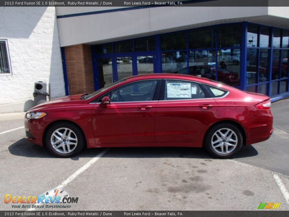 2013 Ford Fusion SE 1.6 EcoBoost Ruby Red Metallic / Dune Photo #5
