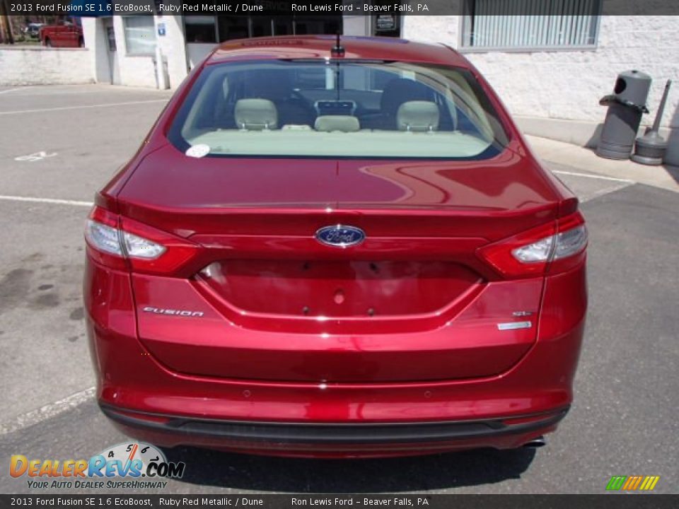 2013 Ford Fusion SE 1.6 EcoBoost Ruby Red Metallic / Dune Photo #7