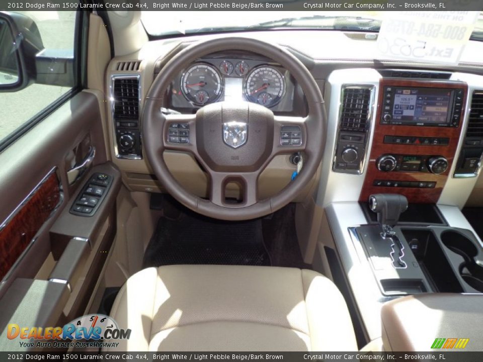 2012 Dodge Ram 1500 Laramie Crew Cab 4x4 Bright White / Light Pebble Beige/Bark Brown Photo #6