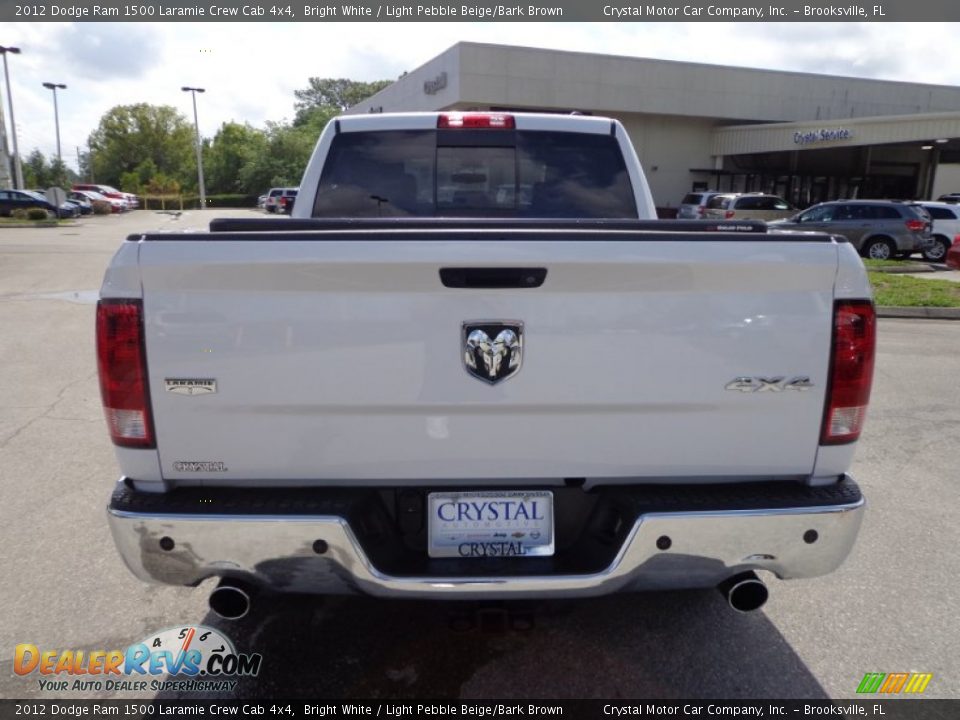 2012 Dodge Ram 1500 Laramie Crew Cab 4x4 Bright White / Light Pebble Beige/Bark Brown Photo #7