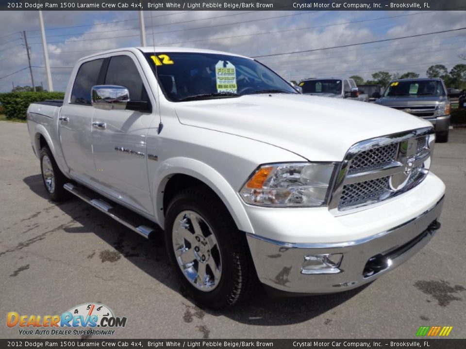 2012 Dodge Ram 1500 Laramie Crew Cab 4x4 Bright White / Light Pebble Beige/Bark Brown Photo #10